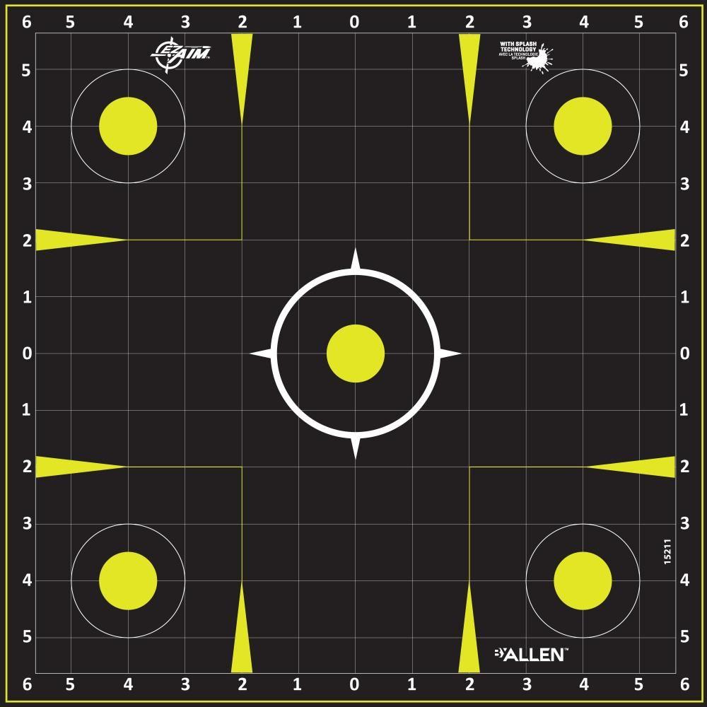 Allen EZ Aim Non-Adhesive Splash Target 12.5" Black and Yellow 30 per Pad