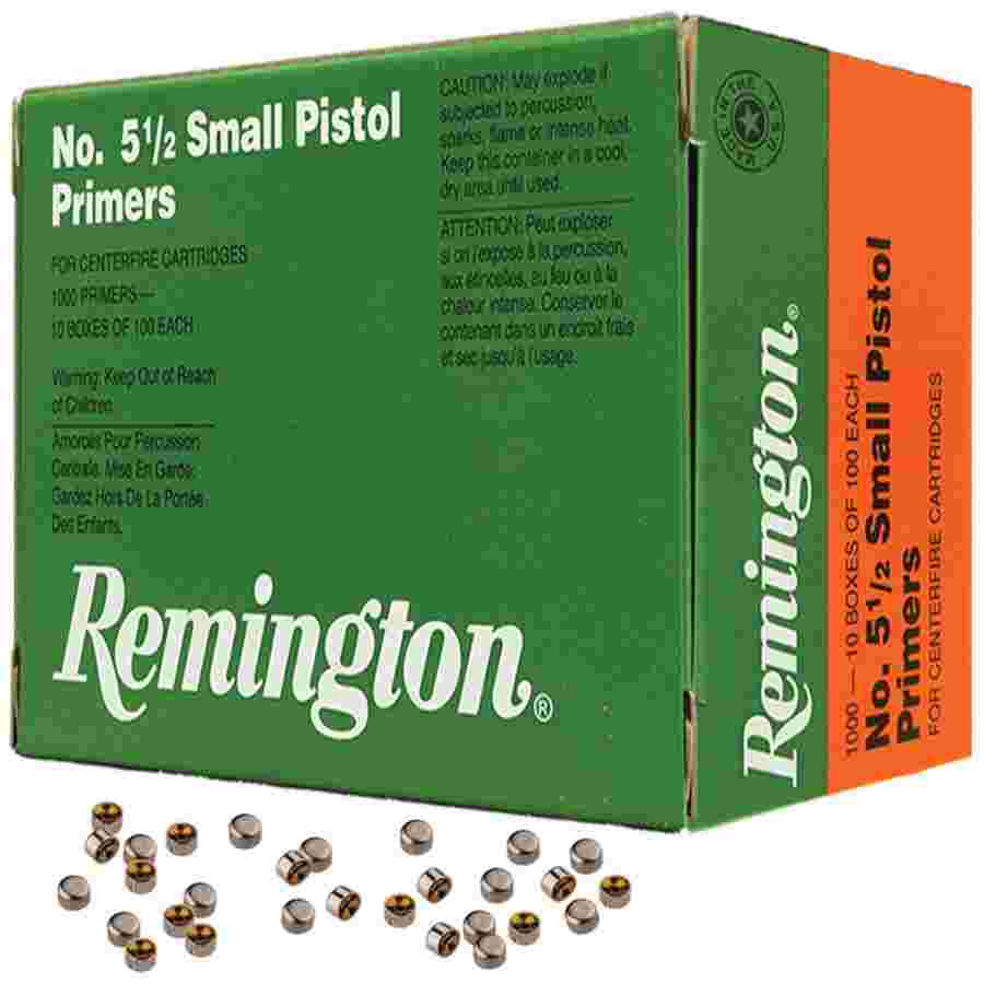 Remington Centerfire Primers 5-1/2 Small Pistol 1000/ct