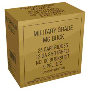 Winchester Military Grade Shotshells 12 ga 2-3/4" 9 plts #00 25/ct