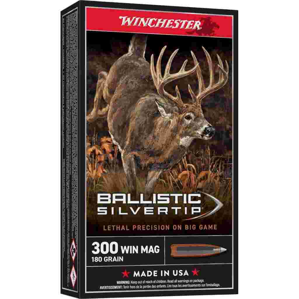 Winchester Ballistic Silvertip Rifle Ammunition .300 Win Mag 180 gr. PT 2950 fps 20/ct