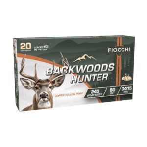 Fiocchi Backwoods Hunter Rifle Ammunition 243 Win 80gr CHP 3415 fps 20/ct
