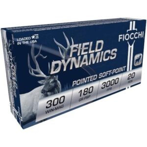 Fiocchi Field Dynamics Rifle Ammunition .300 Win Mag 180 gr PSP 3000 fps 20/ct