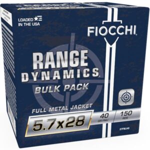 Fiocchi Range Dynamics Handgun Ammunition 5.7x28 FN 40gr FMJ 1700 fps 150/ct