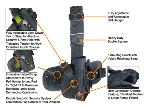 UTG HOLSTER SPECIAL OPS - TACTICAL LEG HOLSTER BLACK - Image 4