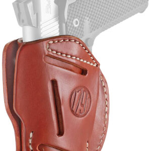 1791 Gunleather 3WH1CBRA 3-Way IWB/OWB Size 01 Classic Brown Leather Belt Loop Fits 1911 3-4" Ambidextrous Hand