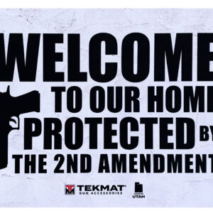TekMat TEK422AMENDMENT 2nd Amendment Door Mat White/Black Rubber 42" Long "Welcome To Our Home Protected By The 2nd Amendment"