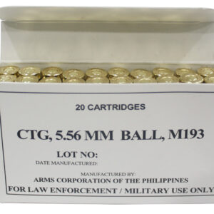 Armscor 50174 Precision M193 5.56x45mmNATO 55gr Full Metal Jacket 20 Per Box/50 Case