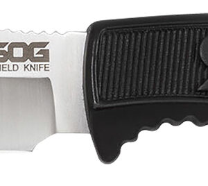 S.O.G SOGFK1001CP Field  4" Fixed Clip Point Plain Satin 7Cr17MoV SS Blade Black TPR Handle Includes Sheath