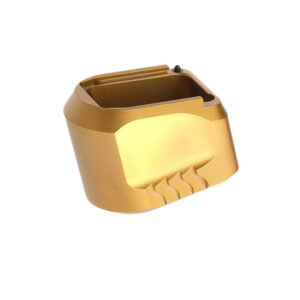 Tyrant CNC TDMPMAGEXFSGOLD  Magazine Extension 9mm/40 S&W Fits S&W M&P Full-Size Black Aerospace Grade Aluminum