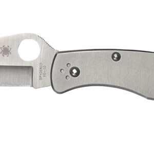 Spyderco C07P Police 4.13" Folding Spear Point Plain VG-10 SS Blade Stainless Includes Pocket Clip