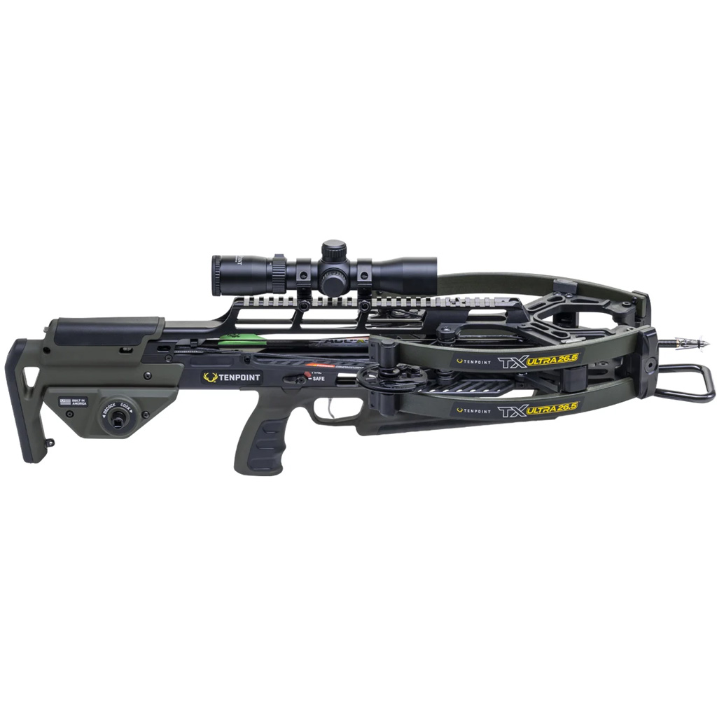 TenPoint TX Ultra 26.5 Crossbow Package ACUslide MAXX RangeMaster 100 Scope Moss Green - Image 2