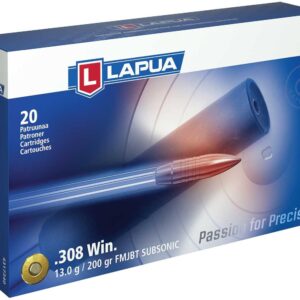 Lapua Rifle Ammunition .308 Win Subsonic 200 gr FMJ-BT 20/Box