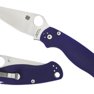 Spyderco C81GPDBL2 Para Military 2  3.42" Folding Plain Satin CPM S110V Blade/Dark Blue Textured G10 Handle Includes Pocket Clip