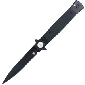 COBRATEC STILETTO BUTTON LOCK BLACK G10 BLACK BLADE