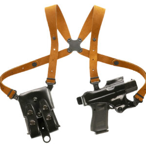 Galco JR202B Jackass Rig Shoulder System Size Fits Chest Up To 56" Black Leather Harness Fits Beretta 92F/FS Fits Taurus PT100 Right Hand