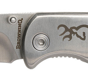 Browning 3220500B Buckmark Hunter 3" Folding Drop Point Plain Stonewashed 8Cr13MoV SS Blade/Jigged Bone Handle Boxed