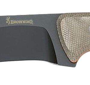 Browning 3220517B Desolation  Large 6" Fixed Drop Point Plain Black Powder Coated 440C SS Blade, Tan Micarta Laminate Handle