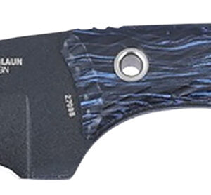 CRKT 2709B Clever Girl  4.60" Fixed Veff Serrated Black Powder Coated SK-5 Steel Blade, Blue Marbled G10 Handle