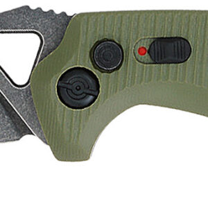 CobraTec Knives ODGAFRYK Ryker 3.75" Folding Plain Black Stonewashed D2 Steel Blade, 5" OD Green Textured G10 Handle