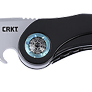 CRKT 5702 Nucleus  3.19" Folding Plain Bead Blasted 12C27 Sandvik Blade, Black/Red G10/SS Handle