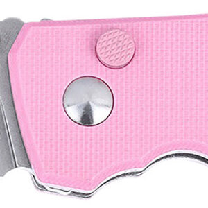 CRKT 2474P SQUID EDC 2.27" Folding Plain Stonewashed D2 Steel Blade, Pink G10 Handle