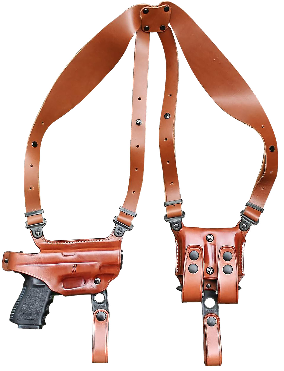 1791 Gunleather NSS2.4CBRHR Optic Ready Shoulder Horizontal Brown Fits Sig P320 Right Hand