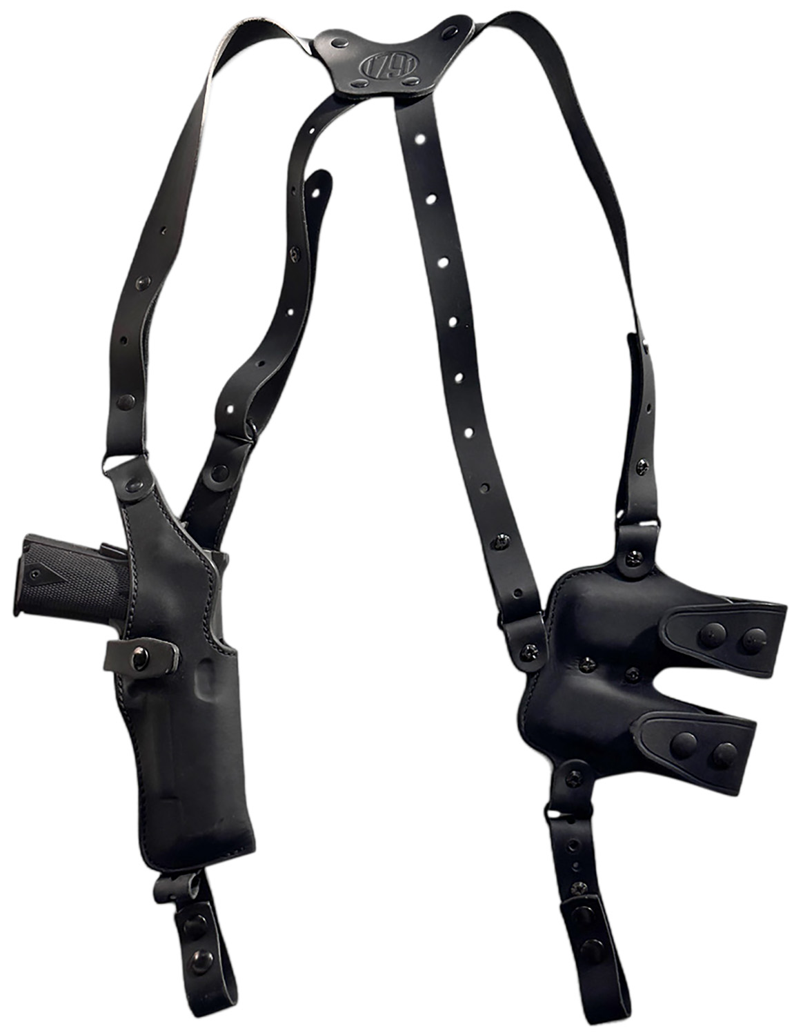 1791 Gunleather NSS1SBLVR Optic Ready Shoulder Vertical Black Fits 1911 Right Hand