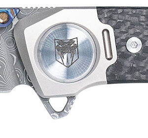 CobraTec Knives CTEMPDAMDNS Emperor  3" Folding Drop Point Plain Damascus VG-10 SS Blade, 4.25" Carbon Fiber/SS Titanium Handle
