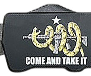 Templar Knife Excalibur Come And Take It Slim 3.25" OTF Tanto Part Serrated D2 Steel Blade, 5" Black "Come And Take It" Aluminum Handle