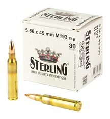 STERLING 8698779967222 556X45 M193 55GR FMJ 30/50
