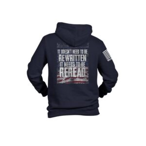 Nine Line Reread Not Rewritten Hoodie Navy 2XL