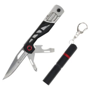 Smith & Wesson Multitool Folding Knife 3" Drop Point Blade Black with Light