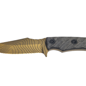 HALF FACE BLADES TOSAHWI GOLD TOPO 4" BLADE, 8.1"OA, CPM S45VN STEEL, MICARTA GRIP